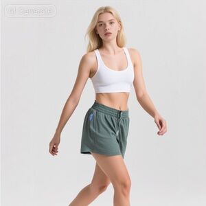 GapFit Women’s XS Brushed Tech Jersey Shorts Desert Sage High Rise NWT